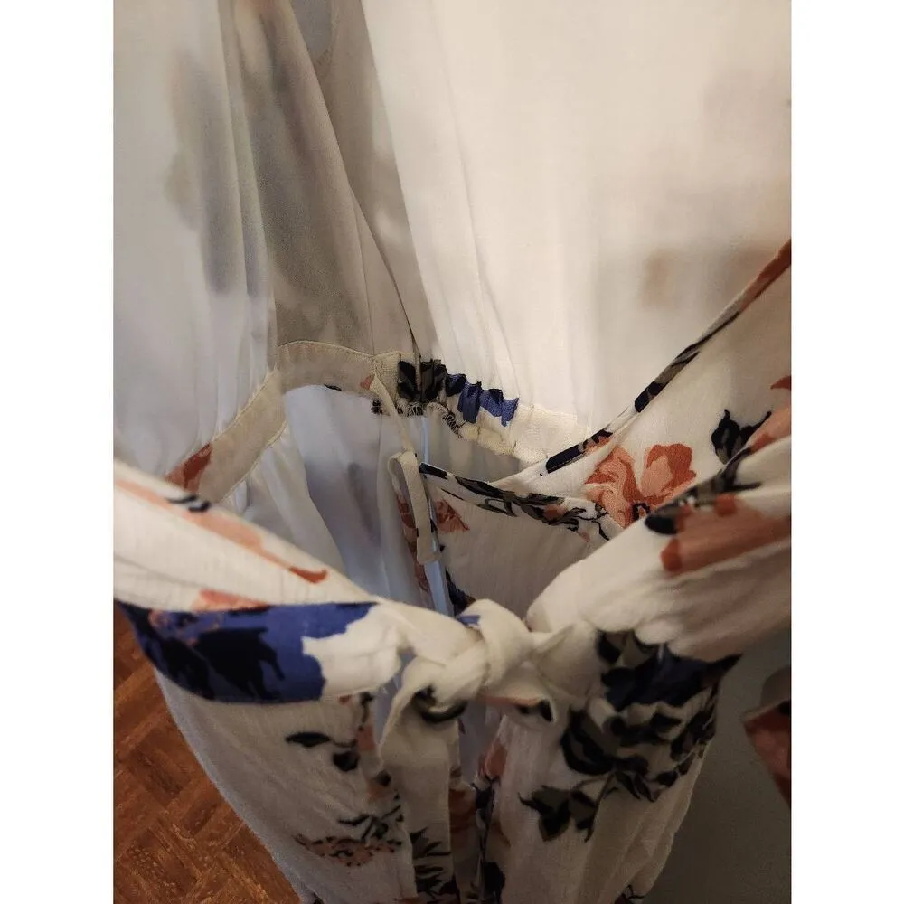 Daytrip Size S Chambray Cabernet Floral Hi- Low Wrap Dress - Image 6