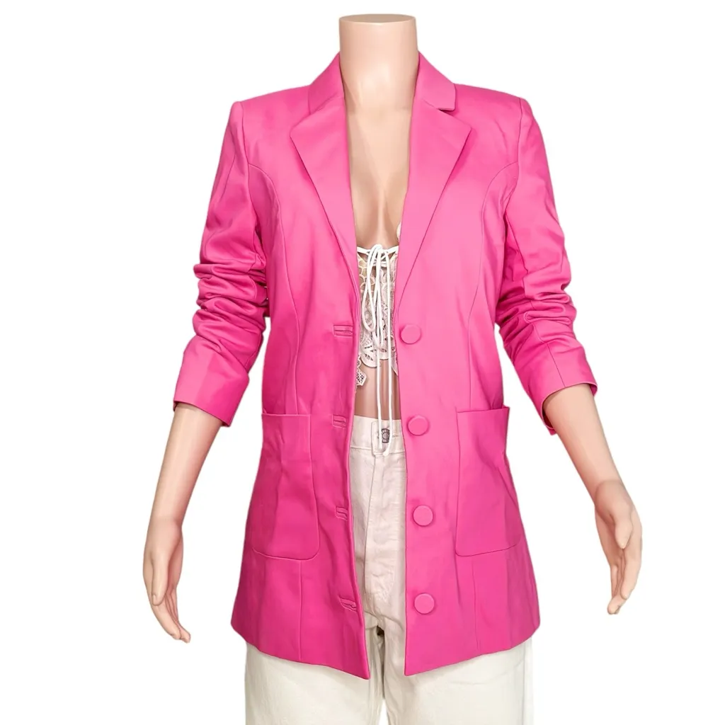 GRLFRND Jeane Suit Jacket, Bright Pink, XS - Image 8