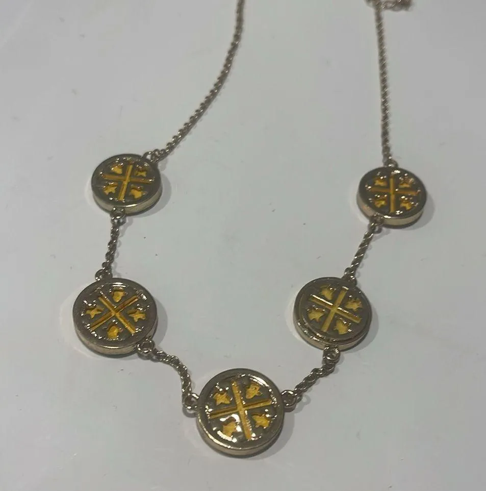 NWT boutique Gold and yellow Pendant Necklace w earrings set - Image 2