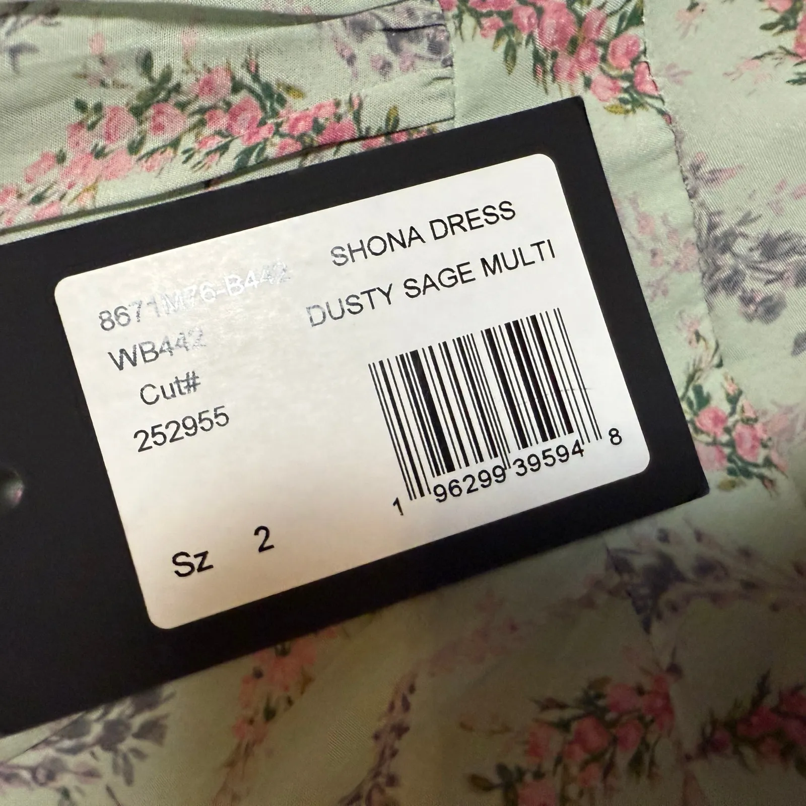 Paige Shona Sage Green Floral Print Ruffled V-Neck Spring Midi Dress Size 2 - Image 13