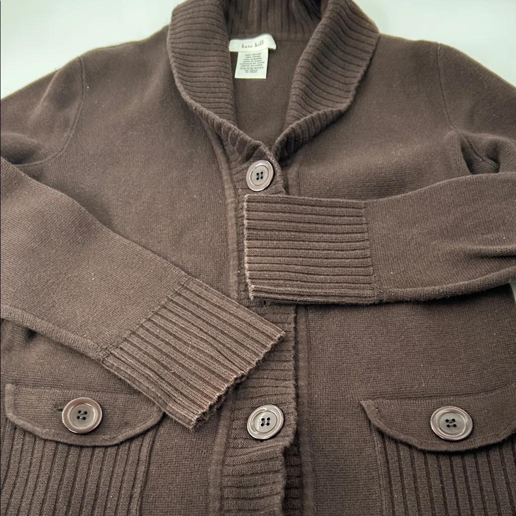 Kate Hill Brown Cardigan Sweater - Image 6