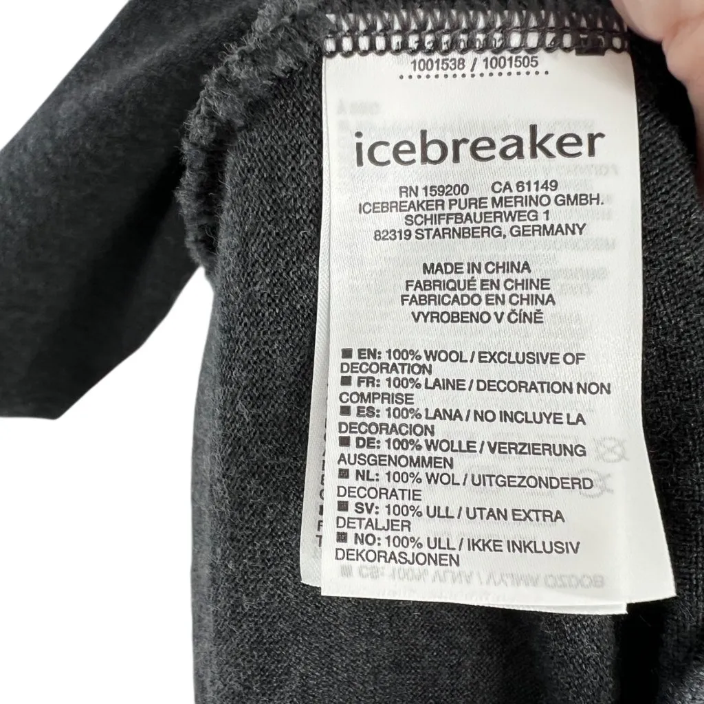 Icebreaker Merino Wool Deice Long Sleeve Turtleneck Sweater Gray Size Small - Image 9