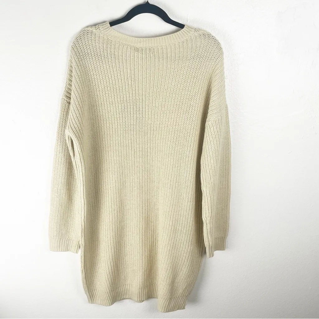 PRETTYLITTLETHING Stone Cream Basic Knit Drop Shoulder Jumper Dress, Size 16 - Image 2