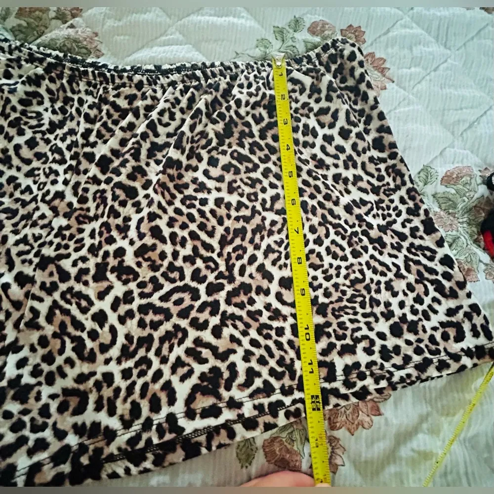 Leopard Print pajama Shorts women 2X Black - Image 3