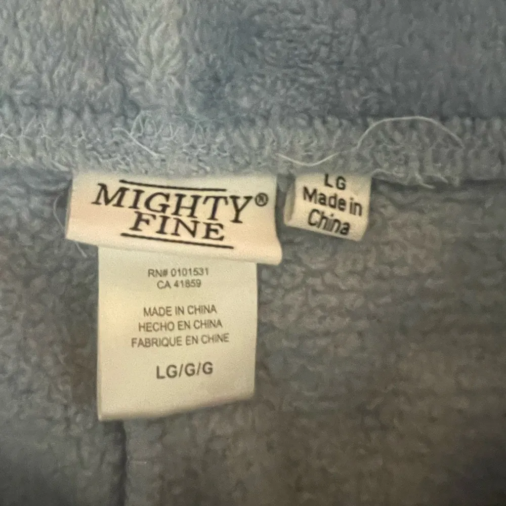 Mighty Fine Plush Joggers L Blue Heart Eyes Smiley Lounge Pants Cozy Fleece - Image 5