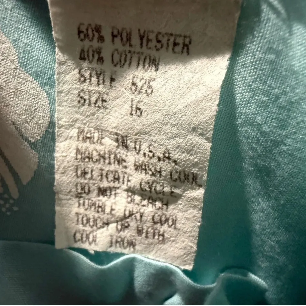 Island Fashions Light Blue Hawaiian Hibiscus Floral Dress Ruffles Size 16 - Image 8