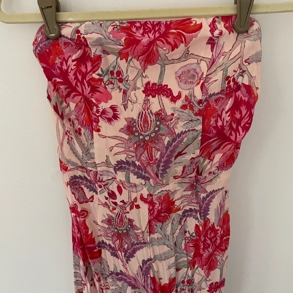 H&M Limited Edition Floral Flowy Strapless Corset Top Jumpsuit w Bow size 2 - Image 4