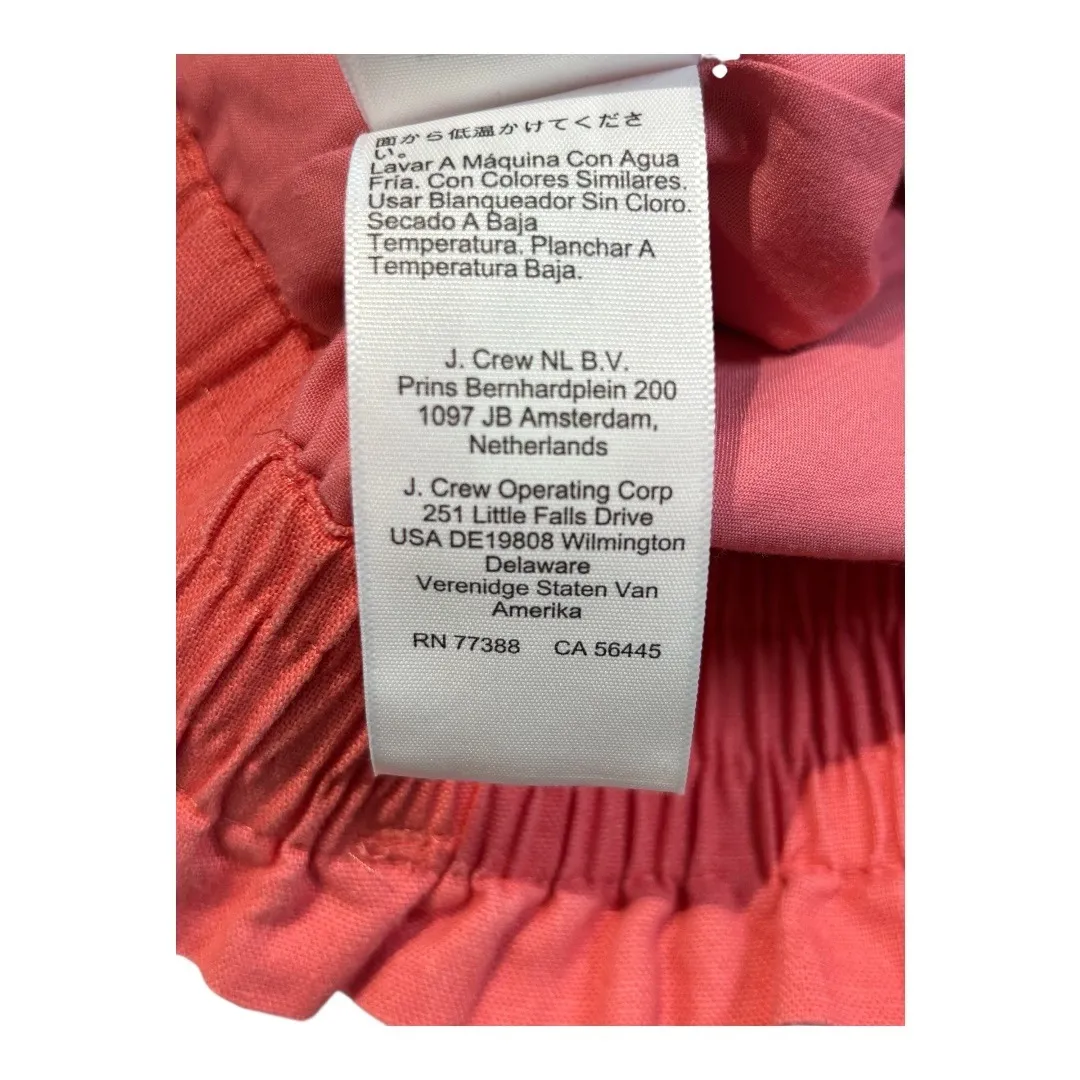J. Crew Linen Blend Skirt Coral Orange Elastic Waist Pockets Women‎ Size Small - Image 11