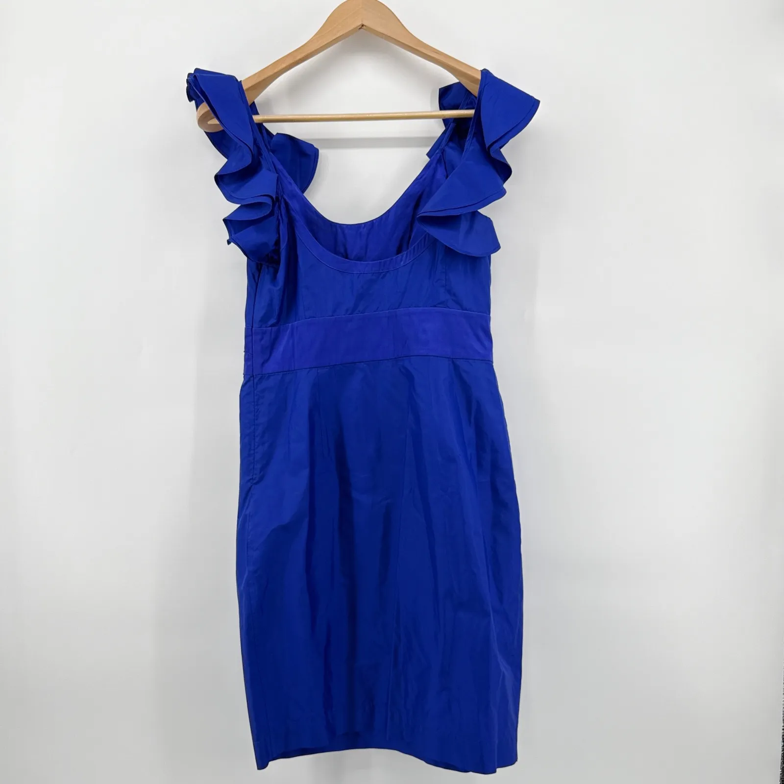 Catherine Malandrino Silk‎ Ruffle Cap Sleeve Dress Size 8 Pleated Mini Cocktail - Image 6