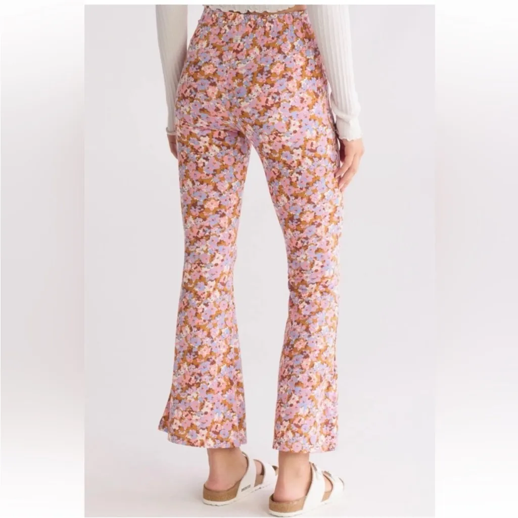NWT BILLABONG Floral Hang Loose Pant - Pink, Brown, White Size XS - Image 3