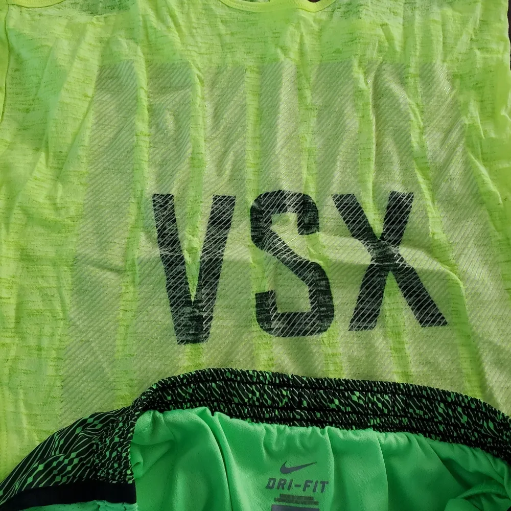 Athletic set size xs nike green and black shorts and xs vsx tank in gree… - Image 4