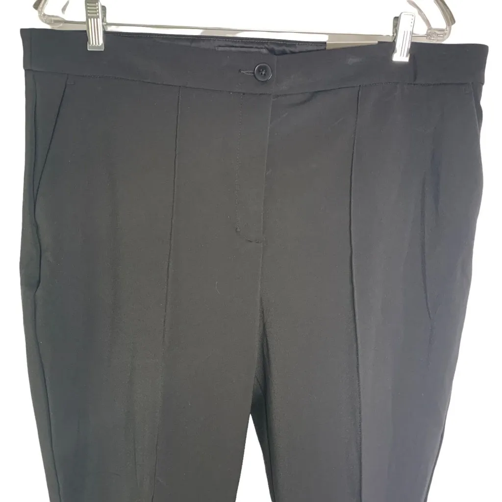 Express Ankle Crop High Rise Dress Pants 16L Black Stretch Slacks Pockets Button - Image 2