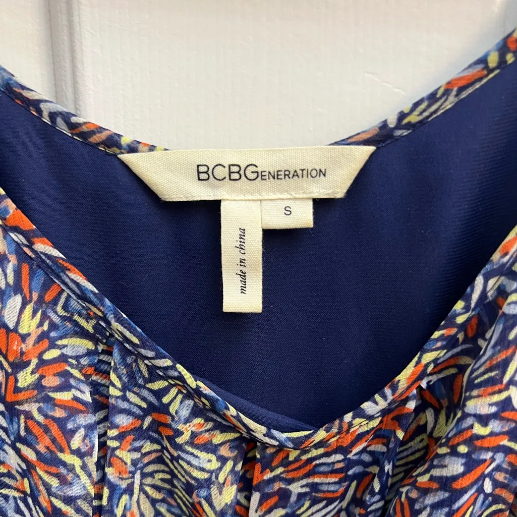 BCBGeneration Blue Sprinkle Abstract Mini Dress, size small - Image 2