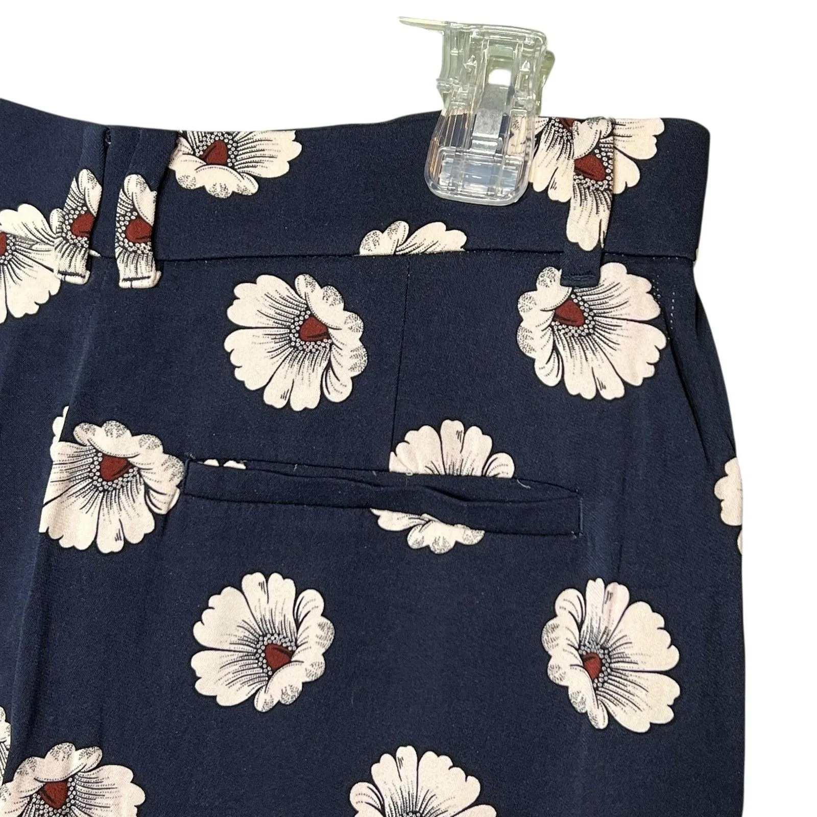 Ann Taylor Pants Womens 6 Floral Wide Leg Cropped Stretch Rayon Spandex Casual - Image 8