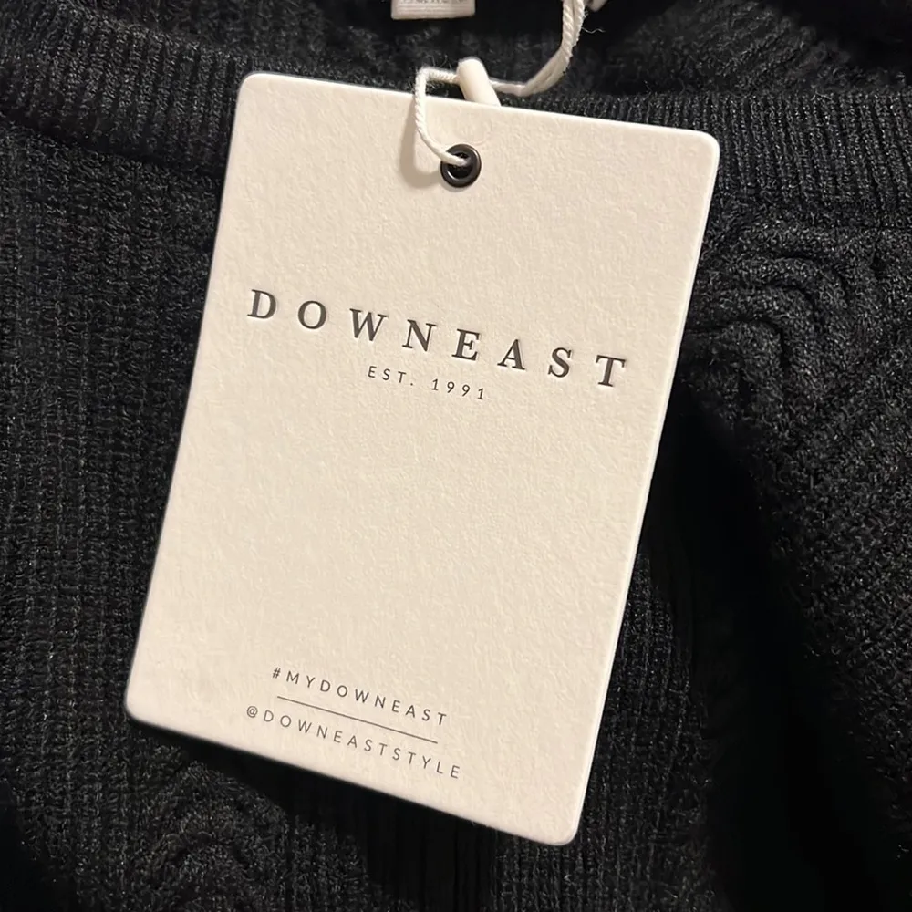Downeast x-small womens ribbed herring knit sweater black long sleeve new w tags - Image 4