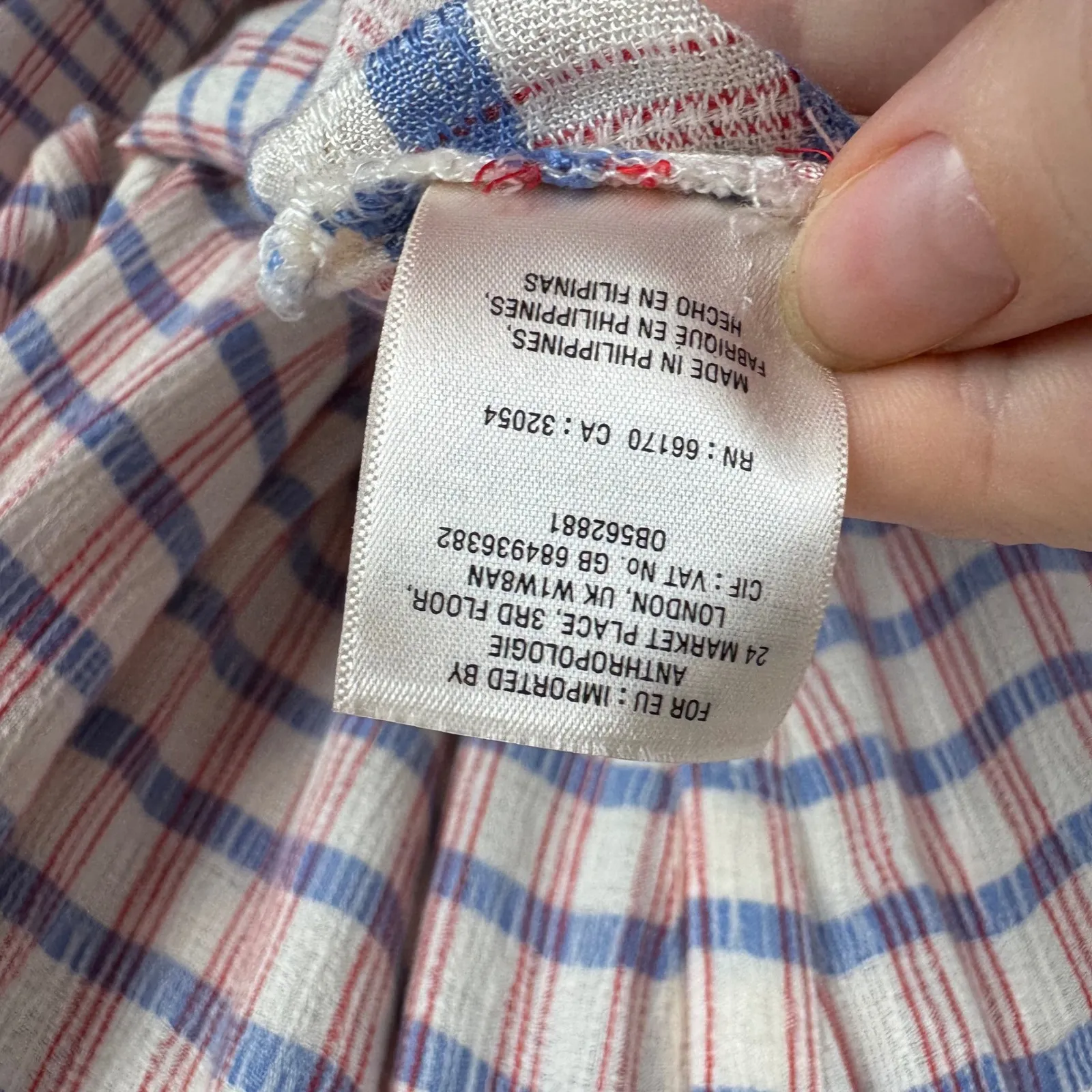 Saturday Sunday Anthropologie Womens Plaid Tunic Top Sz‎ Small Oversized Casual Blue - Image 9