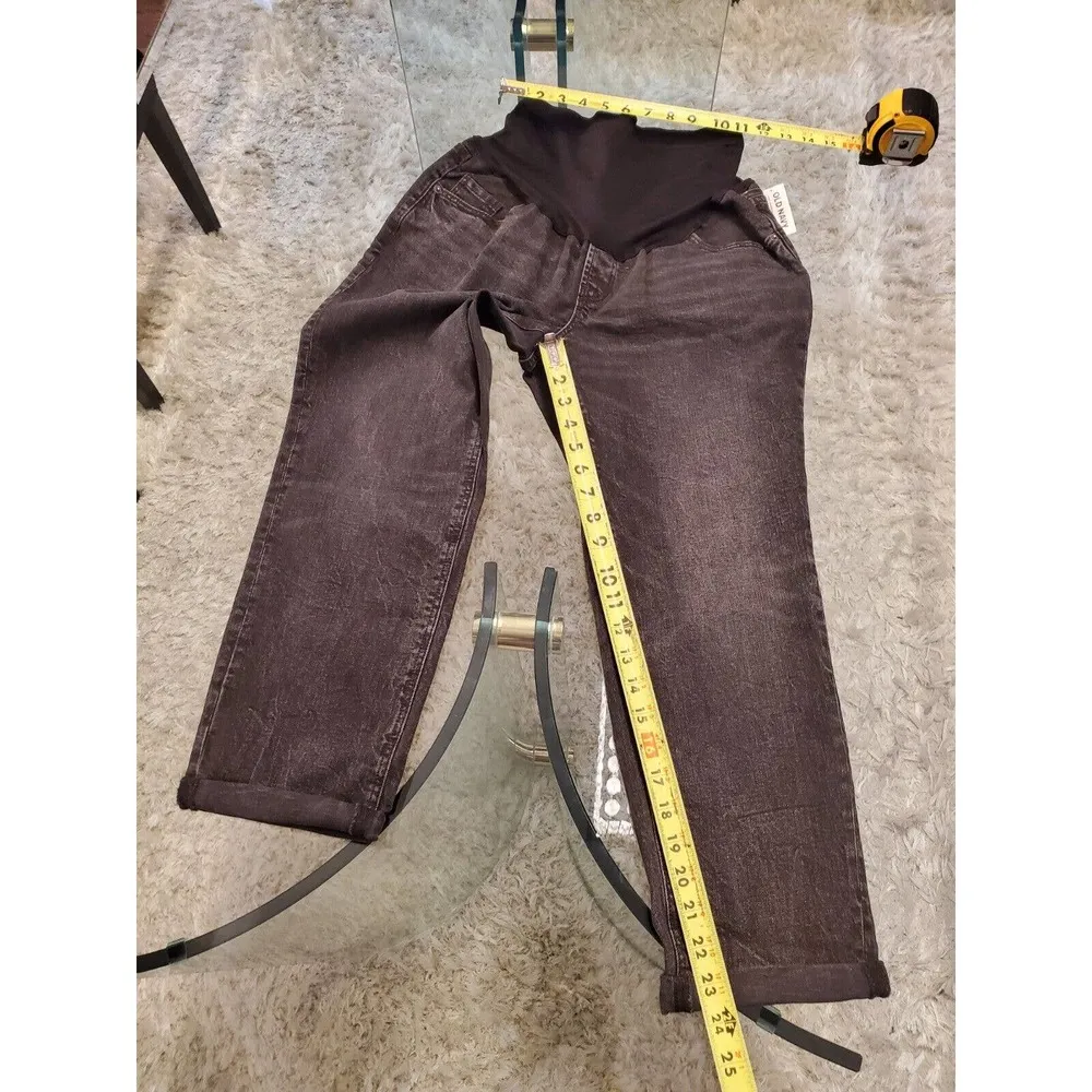 Old Navy Women's Black Cotton Pockets Maternity Straight Leg Capri Jeans Size 8S - Image 10