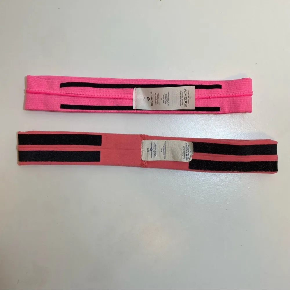 | Bundle of Two Narrow Activewear Headbands Plain Pink Tone - Image 5