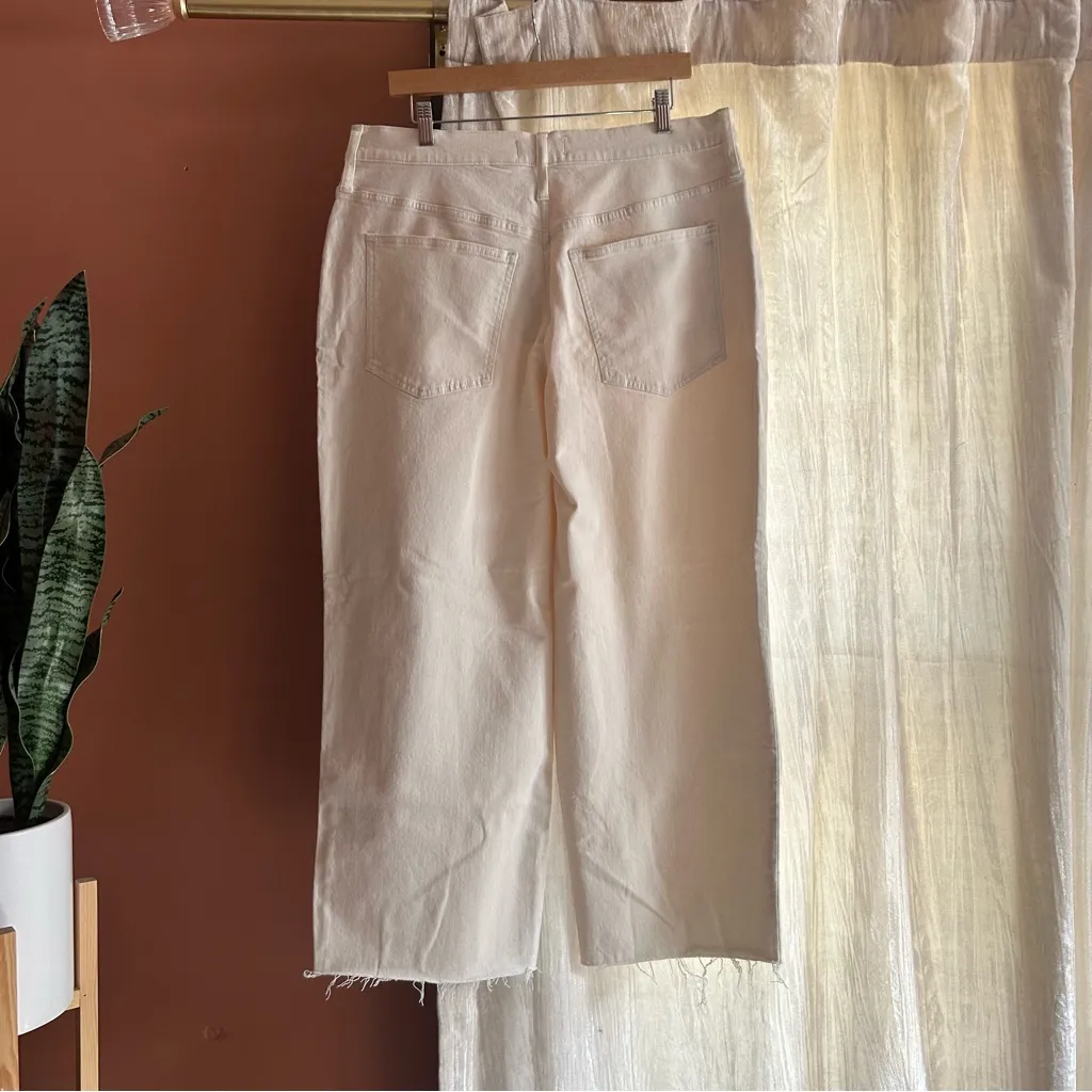 Madewell The Perfect Vintage Wide-Leg Crop Jean Vintage Canvas Cream NWT Size 33 - Image 5