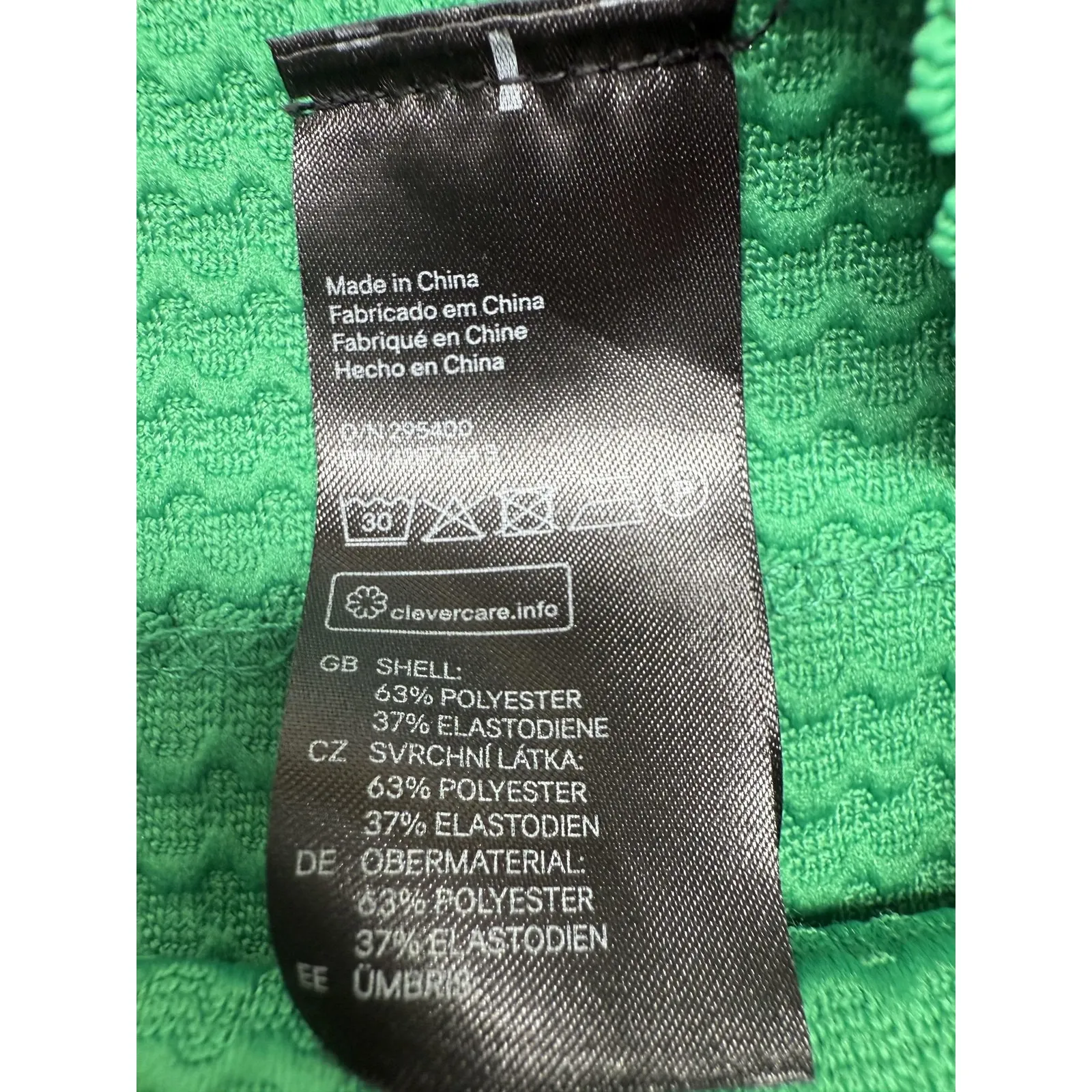 H&M Skirt Womens Small Green Textured Pleated Flare Stretch‎ High Waist Modern - Image 3