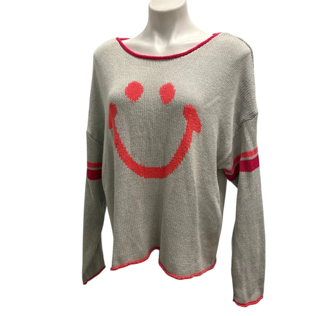 Natural Life Carson Oversized Knit Sweater Pullover Smiley Graphic, Sz L/XL - Image 5