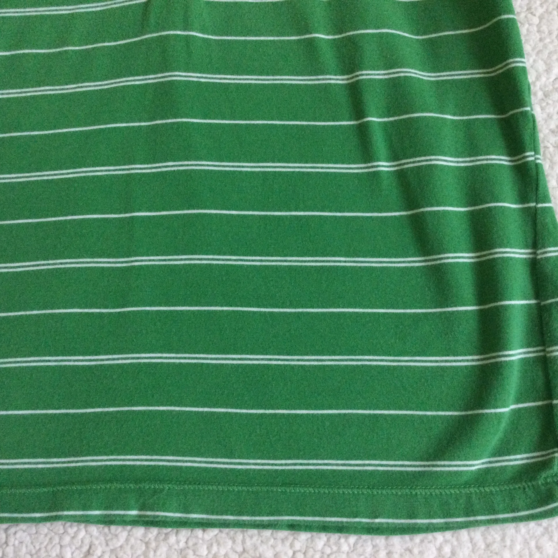 Vintage Striped Stretch Polo Short Sleeve Green - Sz Large - Image 7