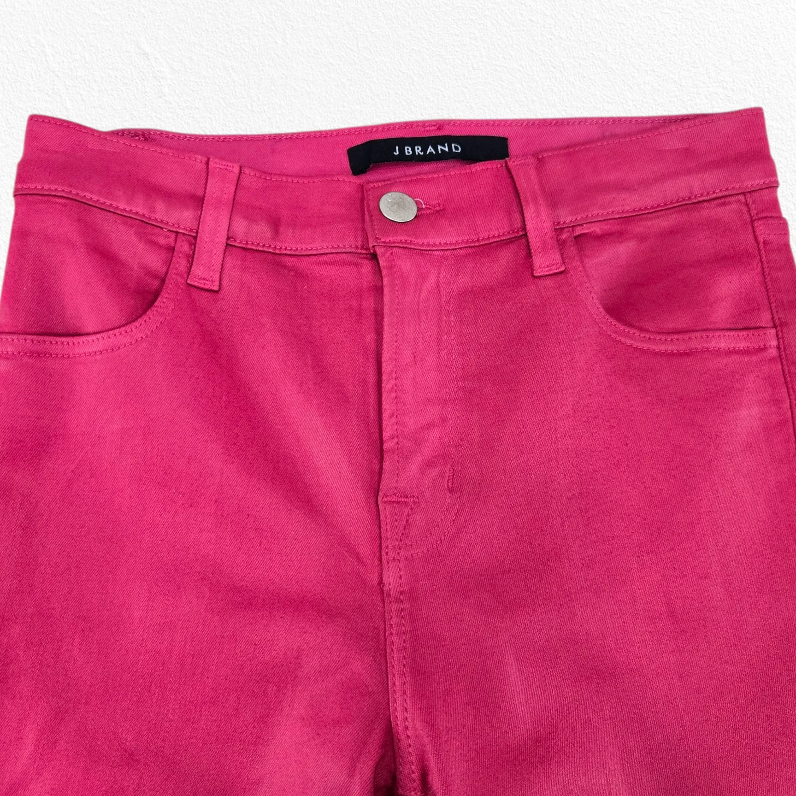 J Brand Alana Pink Coated Skinny Jeans High Rise Crop Metallic Pants Size 25 - Image 4