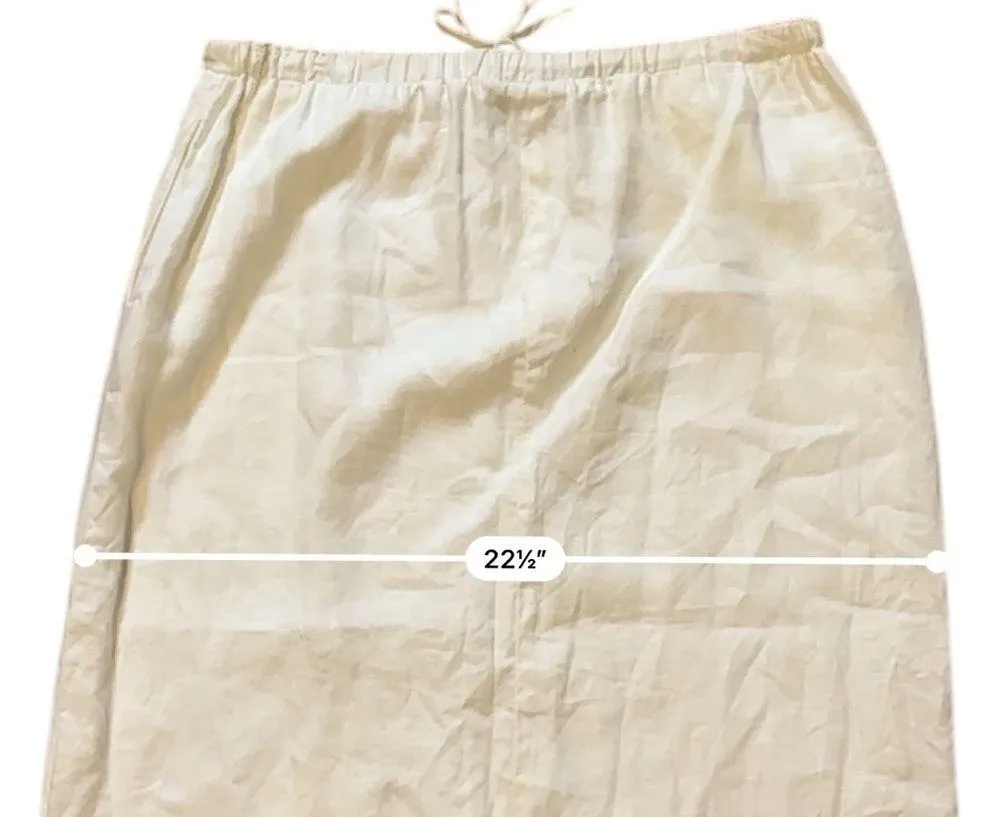 Vintage Casual Corner Womens Size 16 Linen White Maxi Long Skirt Size L - Image 7