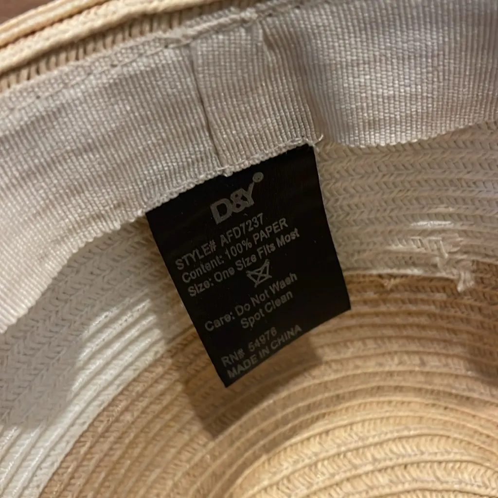 Straw black and ivory fedora one size - Image 4