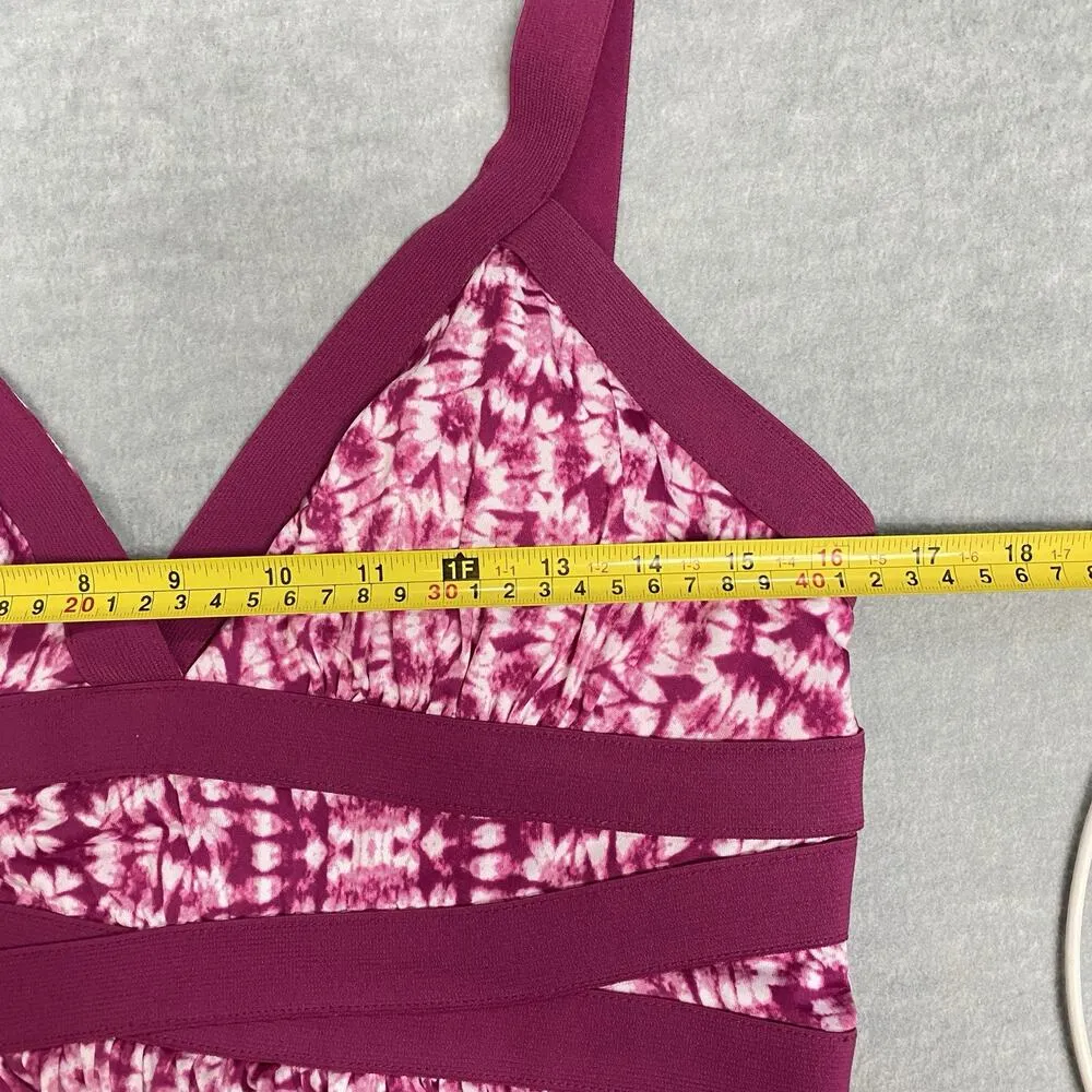 SOFIA VERGARA Maxi Pink Dress Women’s Large Vneck Summer Sundress Tropical Vacay - Image 6