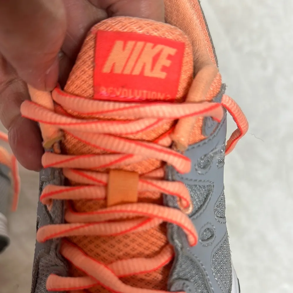 Nike Revolution Women's Athletic Shoes Gray and Orange - Image 11
