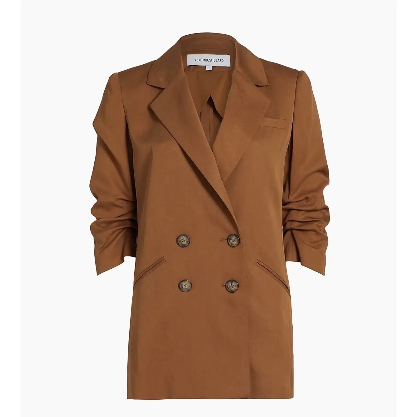 NEW Veronica Beard Rupert Blazer Womens 10 Whisky Brown Double Breasted - Image 3