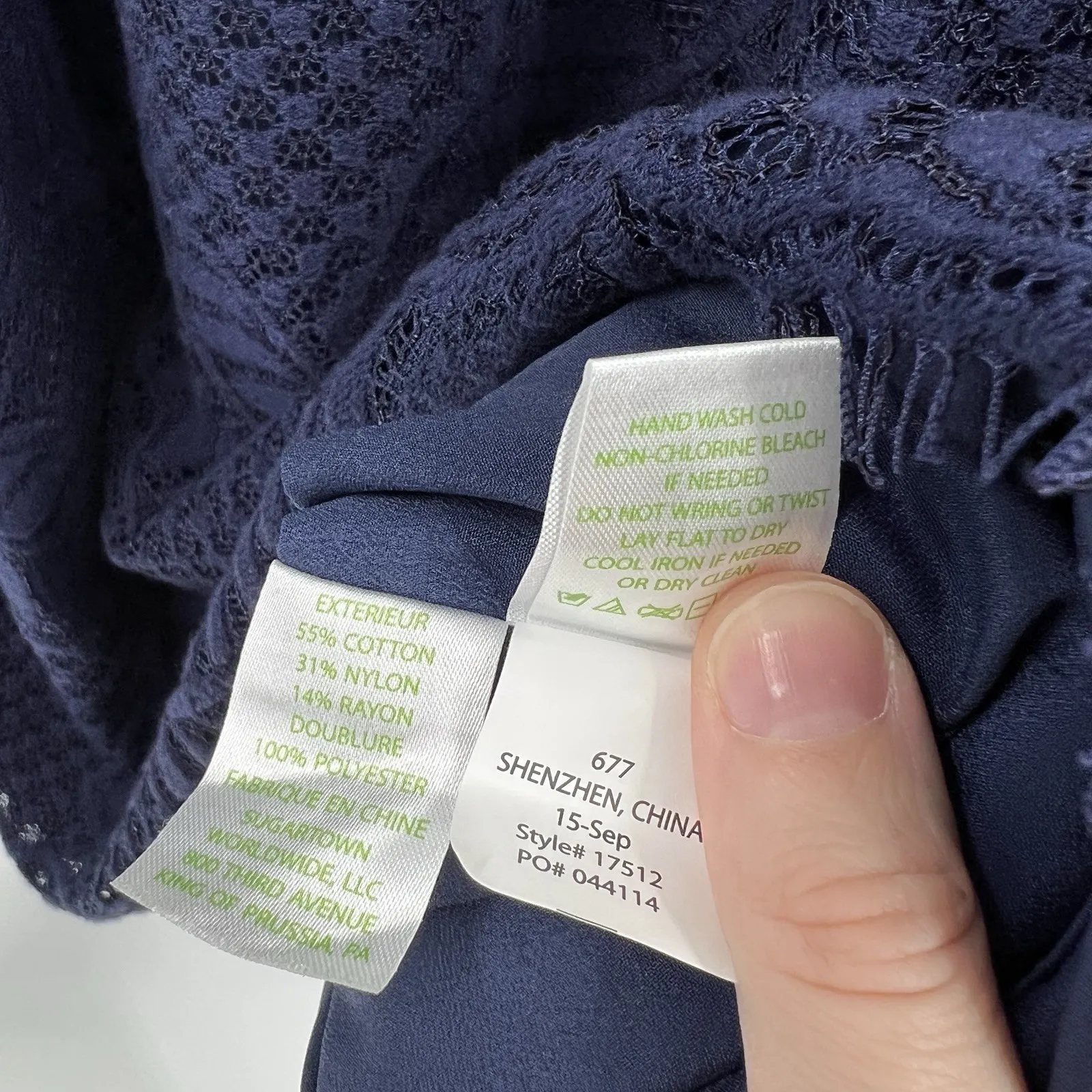 Lilly Pulitzer Rylee True Navy Palm Leaf Lace Shift Dress Size 4 Coastal Beach - Image 10