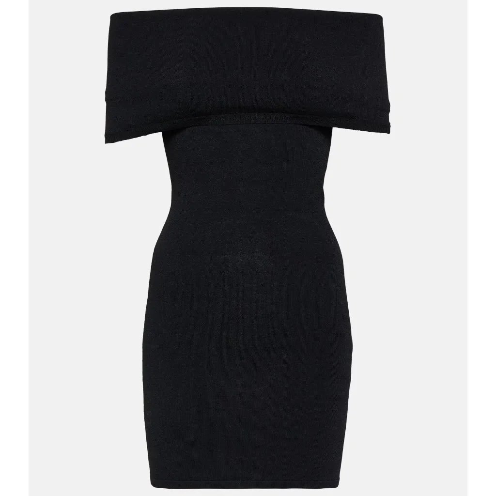 WARDROBE.NYC Off The Shoulder Mini Dress in Black Small New Womens Stretchy - Image 9