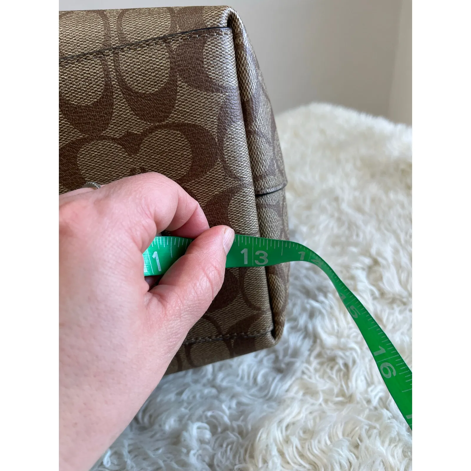 Coach City Signature Canvas Large Tote Shoulder Bag Brown Monogram Purse - Image 4