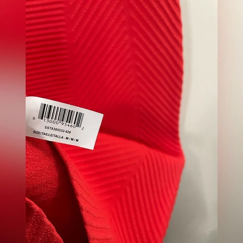 NWT Herve Leger Paris Contour Corset Ribbed Knit Mini Body-con Dress in Red Sz M - Image 6