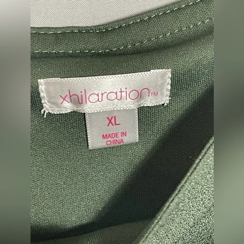 Xhilaration Womens Romper Pants Jumpsuit Wide Legs Overalls Green Casual Work XL - Image 6