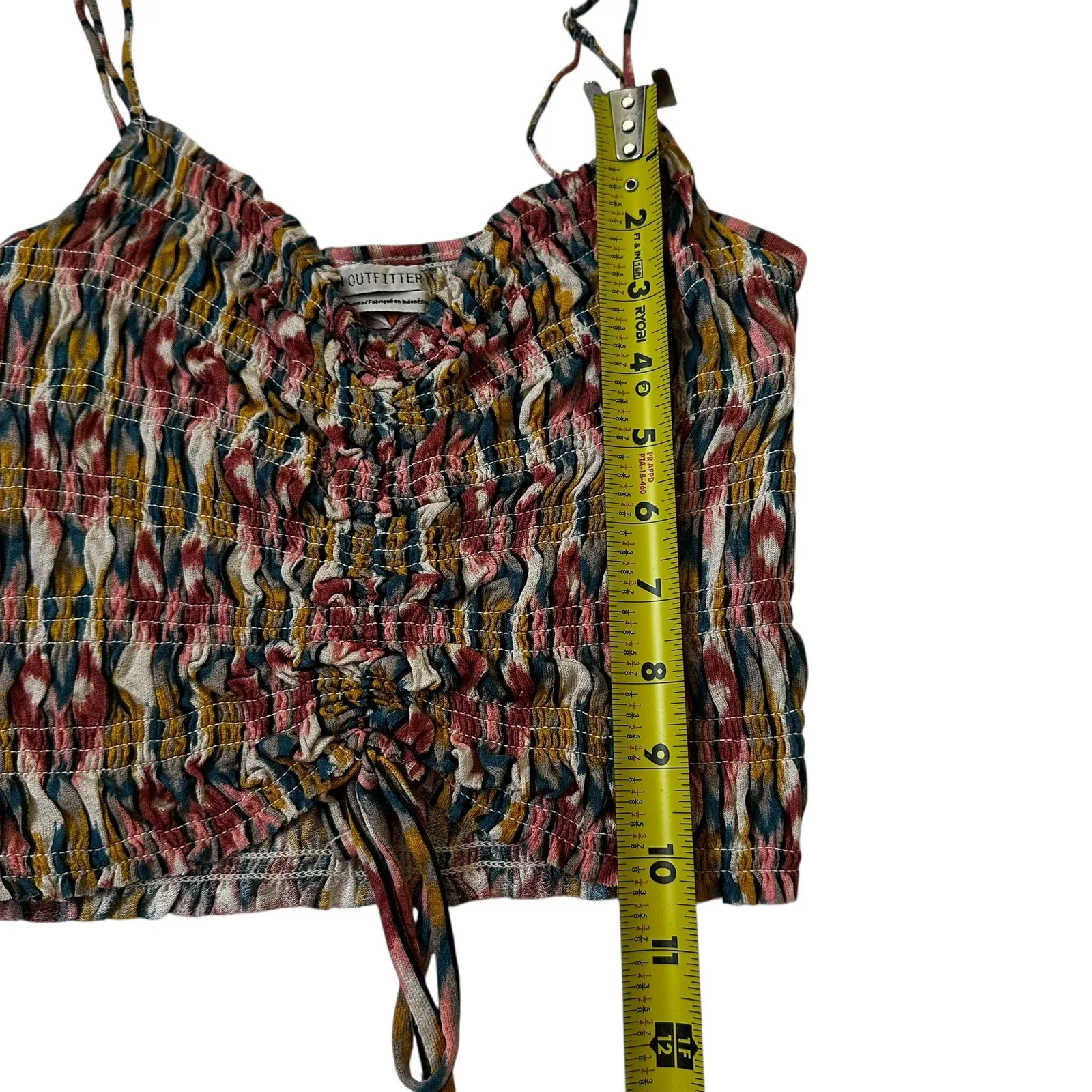 Urban Outfitters Multicolor Smocked Crop Top Women's Size Small | 10-9-2 - Image 6
