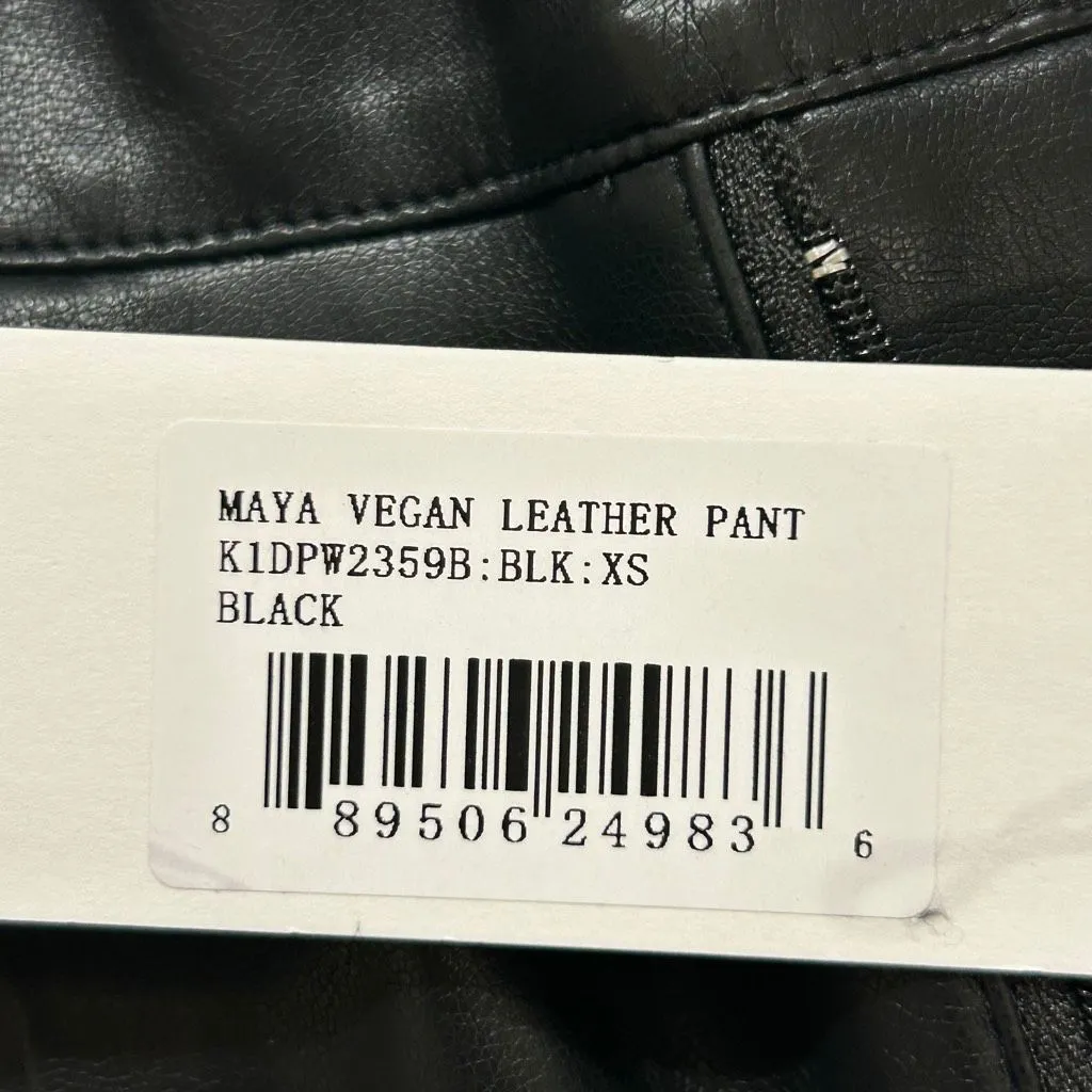 Bishop + Young Maya Vegan Leather Pants XS Black Elastic Waist NWT - Image 5