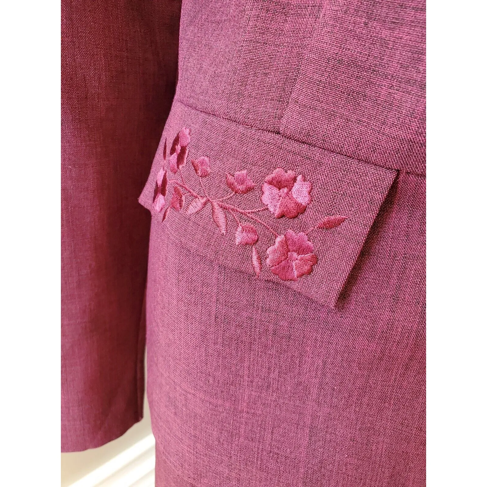 Sag Harbor Women Purple Polyester Single Breasted Blazer & Pant 2 Pc's Suit 12 - Image 6