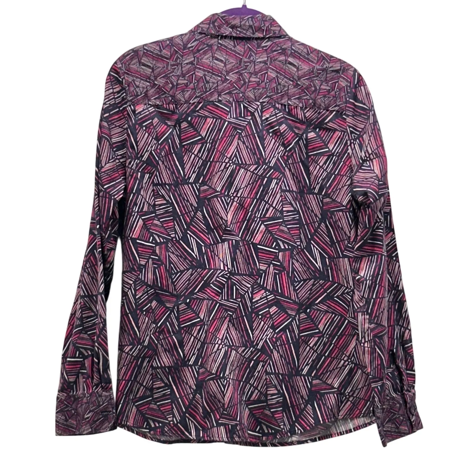 Foxcroft NYC Geometric Button Up Blouse 10 - Image 2