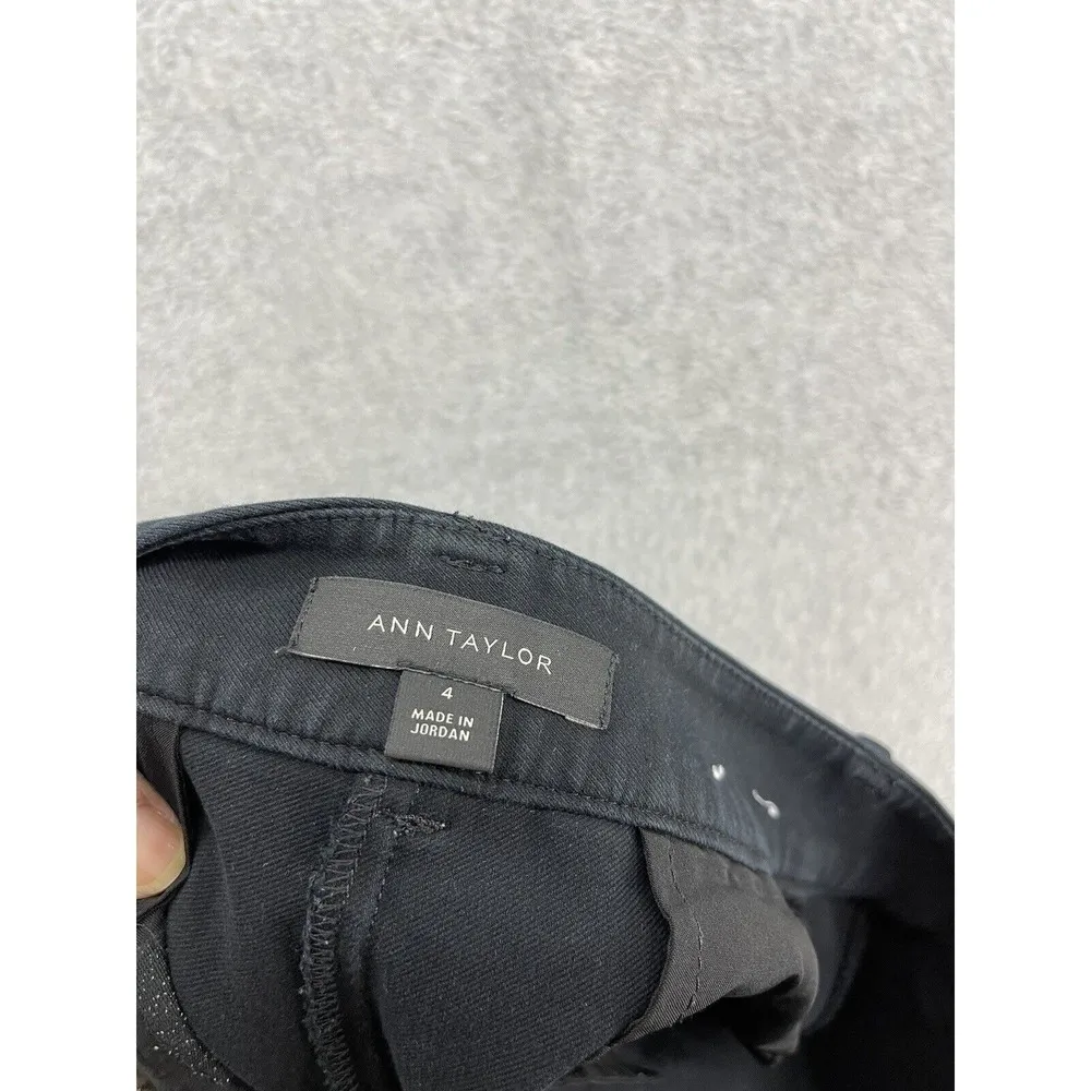 Ann Taylor Women's Shorts Solid Black Chino Size 4 Slash Pocket Cotton Blend - Image 4