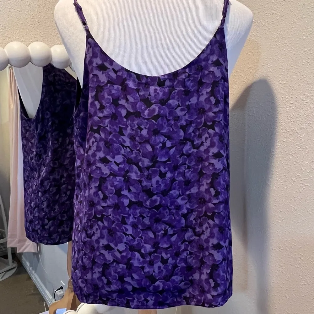 A NEW DAY tank top camisole purple black floral New with tags size Medium. - Image 2