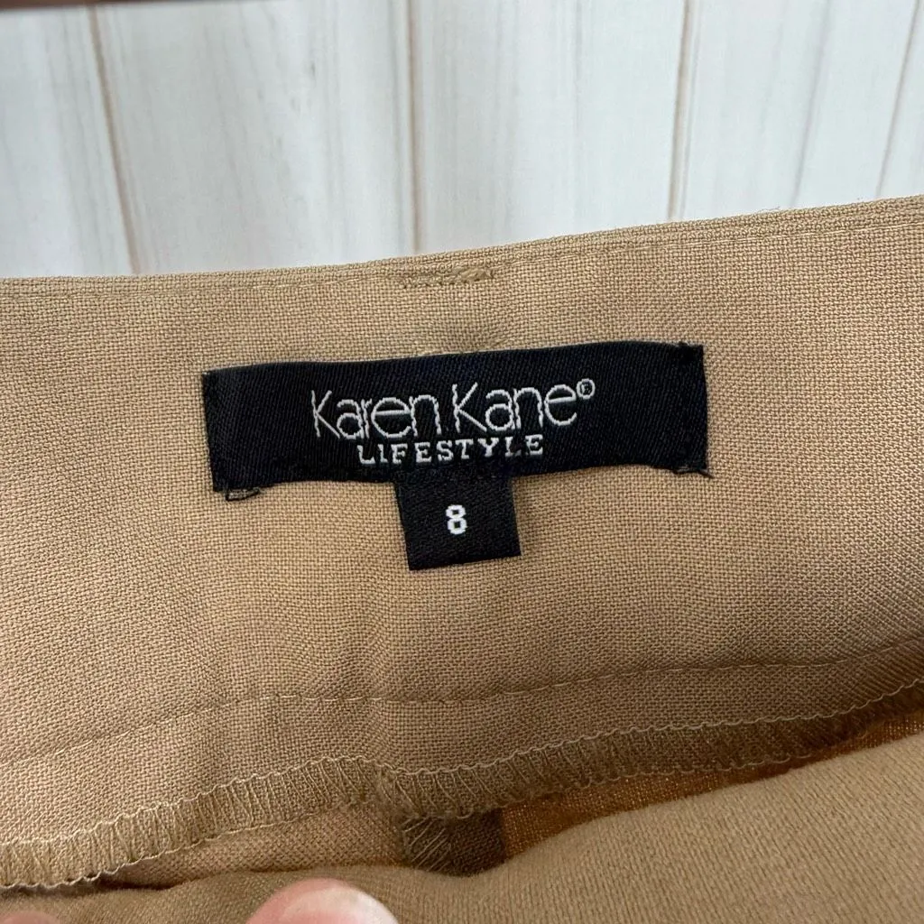 Karen Kane Women’s 8 Tan Chino Pants Sequin Belt Career Office Core New - Image 2