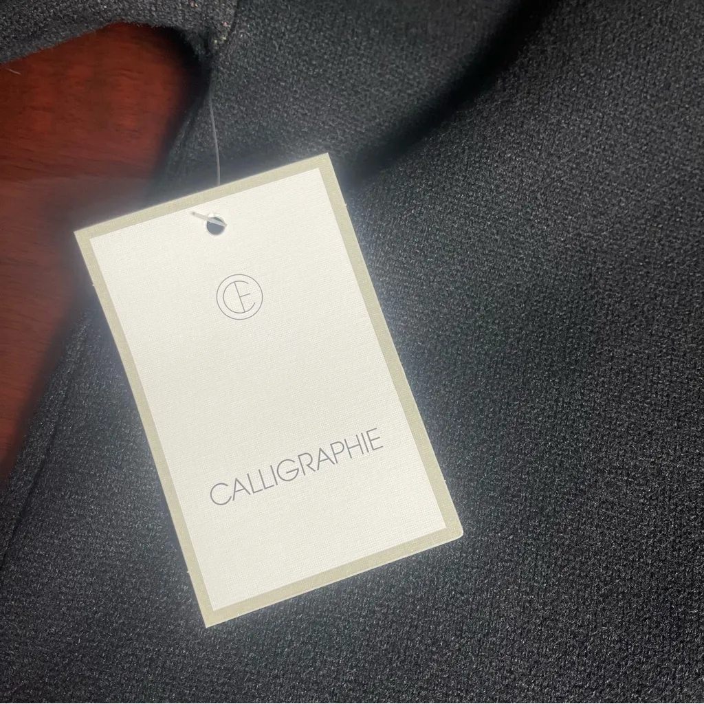 Anthropologie Calligraphie Black Novelty Sweater Red Cherry Design Sequins Sz XL - Image 10