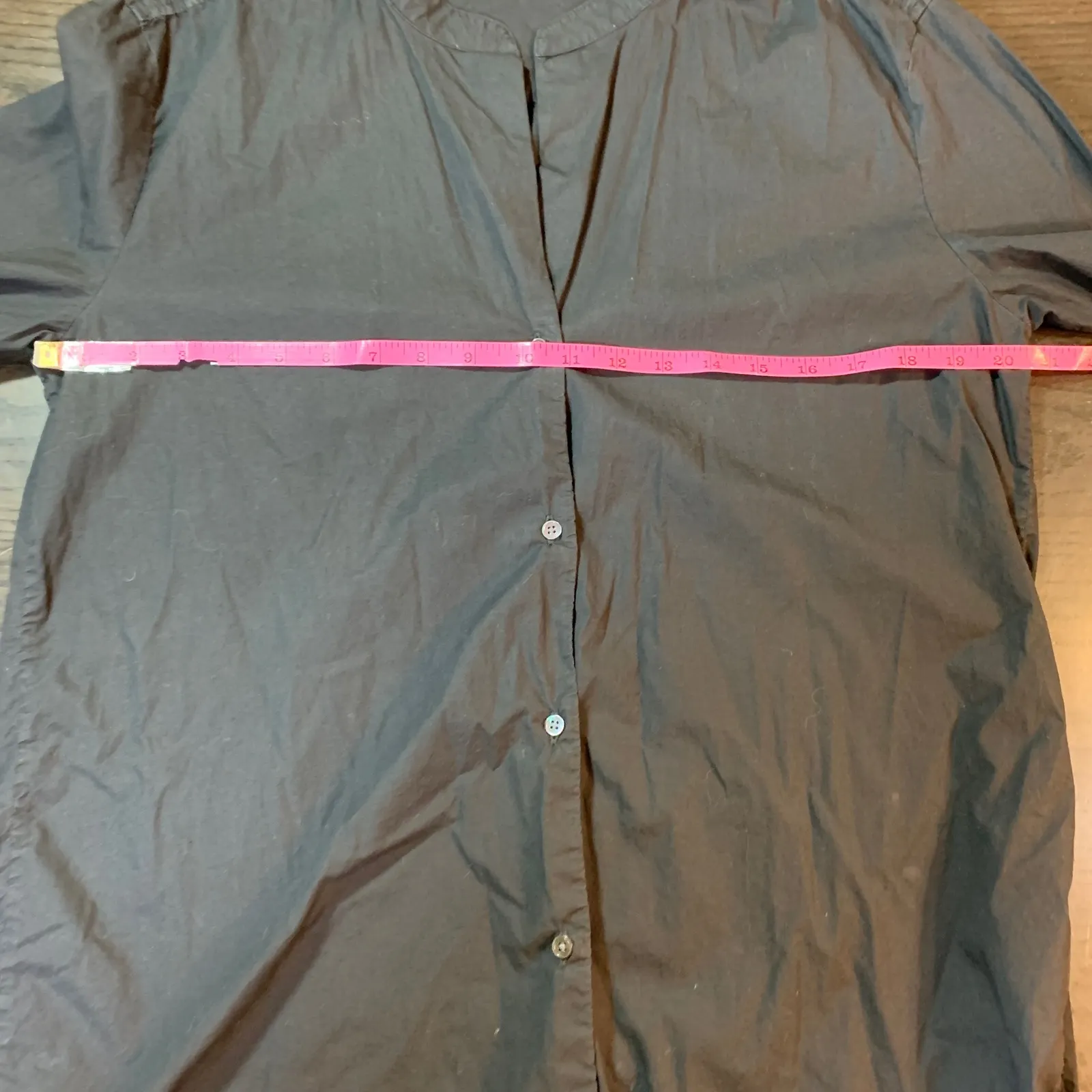 Standard JAMES PERSE Black Split Mandarin Collar Button-Up Cotton Shirt 3 Large‎ - Image 8