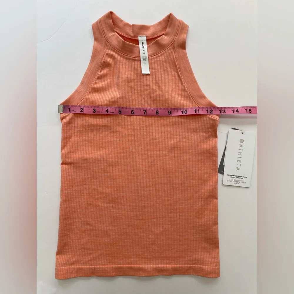ATHLETA Renew Seamless Racerback Tank Sunset Glow Space Dye Heather Size XS NWT - Image 9