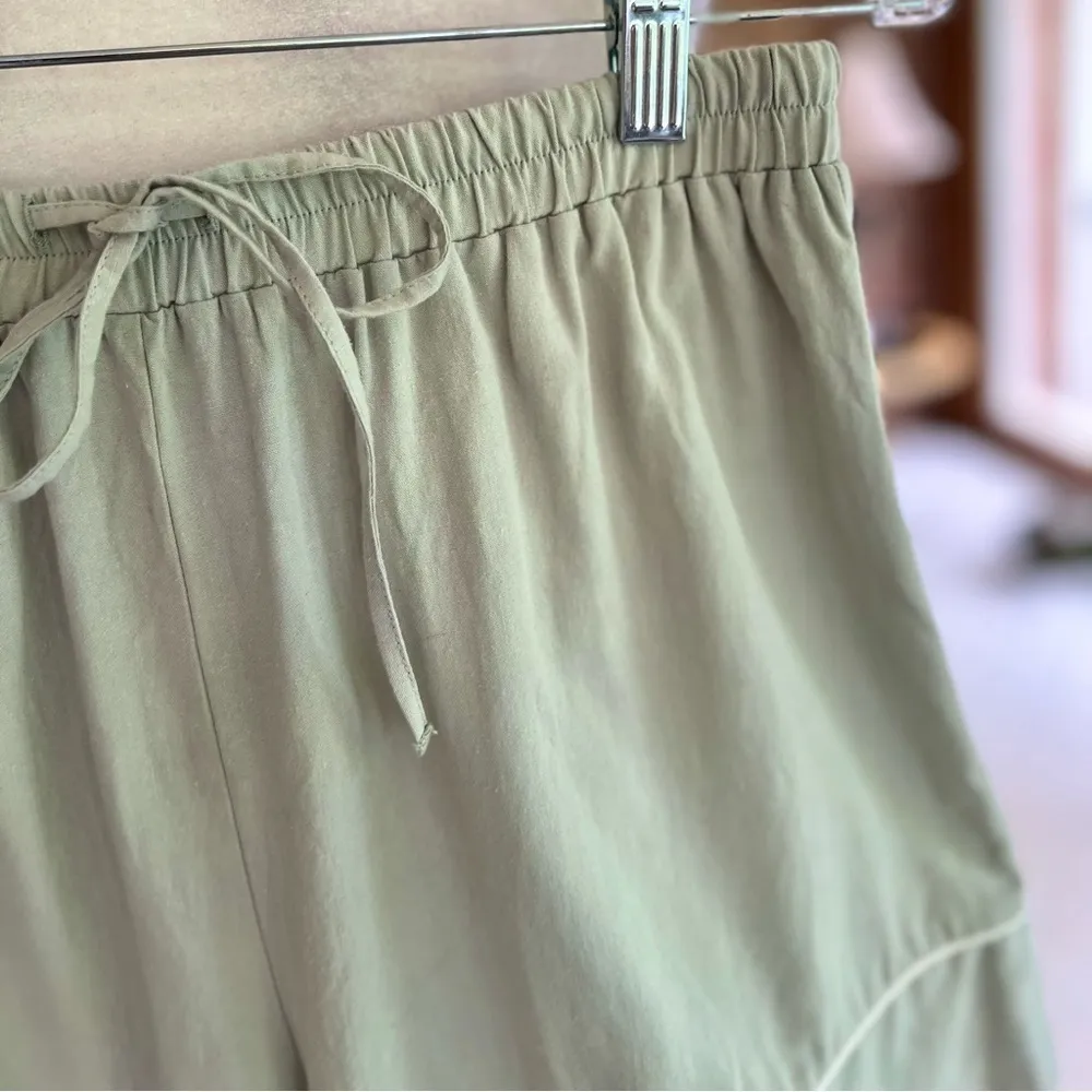 Zara Sage Green Drawstring Sleep Pajama Shorts NWT S - Image 4
