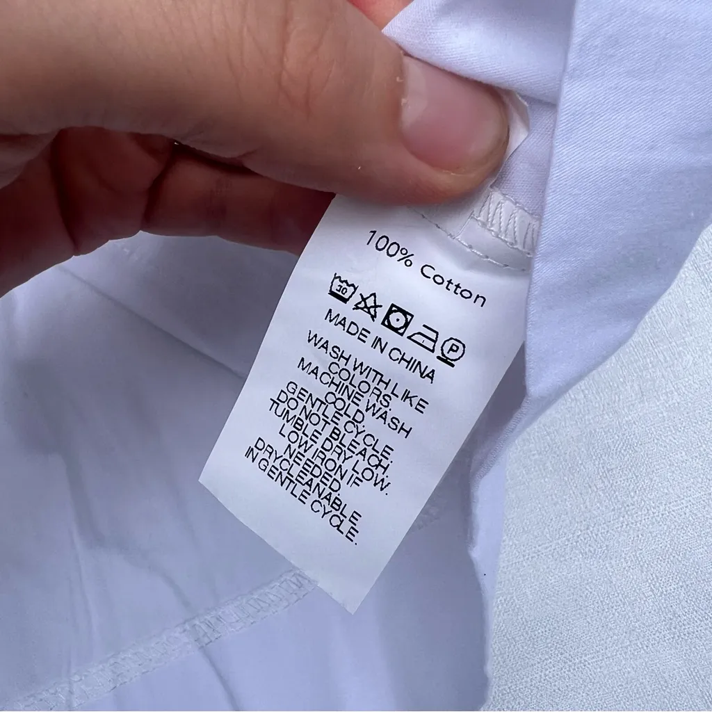 Amazon Tie front puff sleeve 100% cotton blouse size large - Image 4