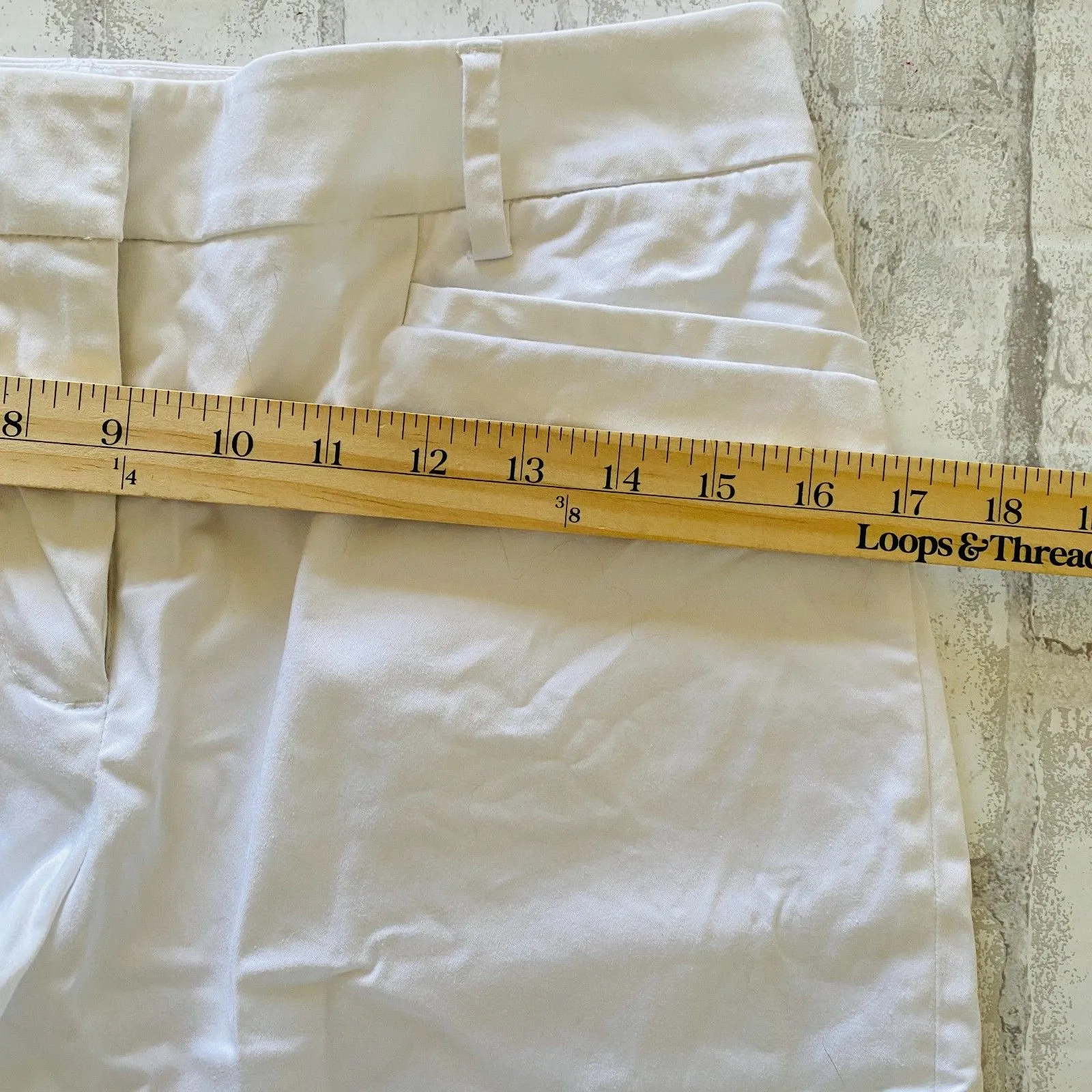 Pendleton Modern White Cotton Stretch High Rise Bermuda Pockets Summer Shorts 6 - Image 6